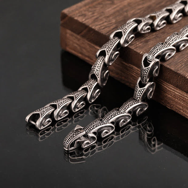 Buddha Stones Dragon Pattern Titanium Steel Protection Necklace Pendant Bracelet Necklaces & Pendants BS 17