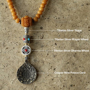 Buddha Stones Tibet 108 Mala Beads Bodhi Seed Bagua Vajra Wealth Bracelet Mala Bracelet BS 6