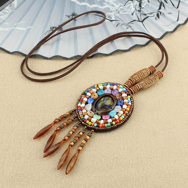 Buddha Stones Mandala Pattern Beads Creativity Necklace Pendant Necklaces & Pendants BS Colorful Beads