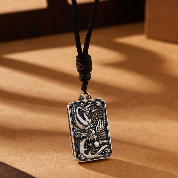 Buddha Stones 999 Sterling Silver Year Of The Dragon Handcrafted Flying Dragon Carved Protection Necklace Pendant Necklaces & Pendants BS 1