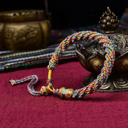 Buddha Stones Tibetan Handmade Luck Thangka Prayer Wheel Charm Weave String Bracelet Bracelet BS Colorful