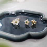 FREE Today: Release Negativity White Jade Flower Blessing Stud Earrings FREE FREE 6