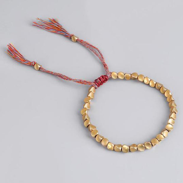 Budhhastoneshop Tibetan Copper Beads Healing Luck Bracelet