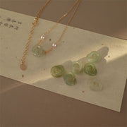 Buddha Stones Two Peace Buckle Jade Abundance Necklace Pendant Necklaces & Pendants BS 12