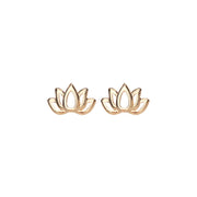 Buddha Stones 925 Sterling Silver Lotus Flower Blessing Earrings Earrings BS 6