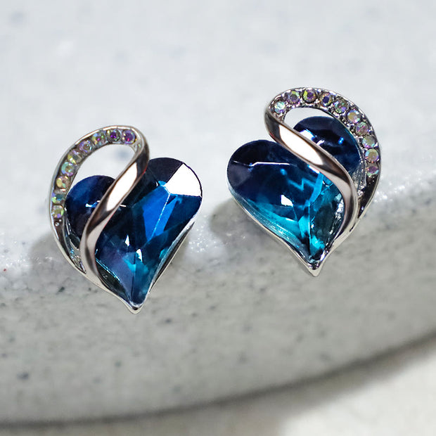 Natural Various Gemstone Birthstone Crystal Love Stud Earrings Earrings BS 30