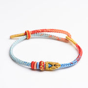 FREE Today: Bring Infinite Good Luck Colorful Rope Eight Thread Handmade Bracelet FREE FREE Skyblue & Red