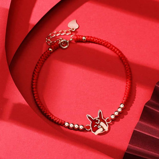 Buddha Stones 12 Chinese Zodiac Lucky Red String Bracelet Bracelet BS Rabbit(Bracelet Size 14+3.5cm)
