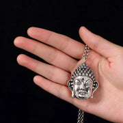 Buddha Stones 925 Sterling Silver Buddha Head Compassion Necklace Pendant