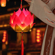 Buddha Stones DIY Lotus Flower Dragon Lantern Tassel Lamp Decoration Decorations BS 14