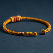 Buddha Stones Tibet Handmade Chinese Zodiac Natal Buddha Luck Strength Braided String Bracelet Bracelet BS 22