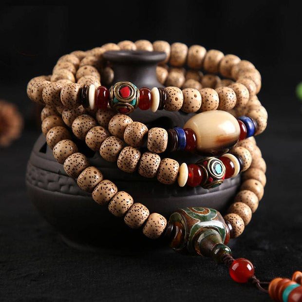 Buddha Stones 108 Beads Mala Bodhi Seed Wisdom Bracelet Mala Bracelet BS 1