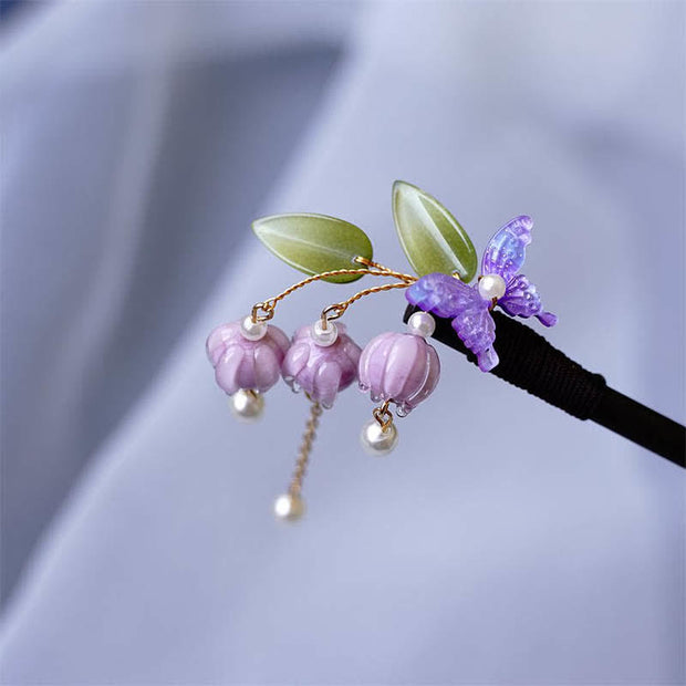 Buddha Stones Pearl Flower Butterfly Love Freedom Tassels Hairpin Hairpin BS 5