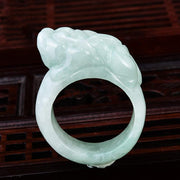 Buddha Stones Fengshui Wealth Jade PiXiu Luck Ring Rings BS 1