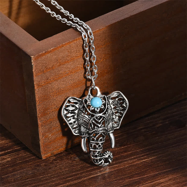 Buddha Stones Elephant Copper Luck Blessing Necklace Pendant Necklaces & Pendants BS Elephant