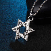 Buddha Stones Star of David Protection Necklace Pendant Necklaces & Pendants BS Titanium Steel