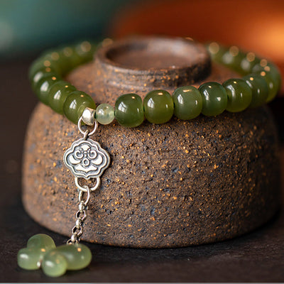 Buddha Stones 925 Sterling Silver Jade Butterfly Prosperity Abundance Bracelet Bracelet BS Jade (Prosperity ♥ Abundance)