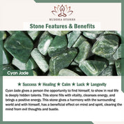 Buddha Stones Natural Hetian Cyan Jade Happiness Success Bracelet Bangle Bracelet Bangle BS 12