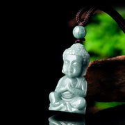 Buddha Stones Natural Jade Meditation Buddha Amulet Serenity Necklace Pendant Necklaces & Pendants BS 3