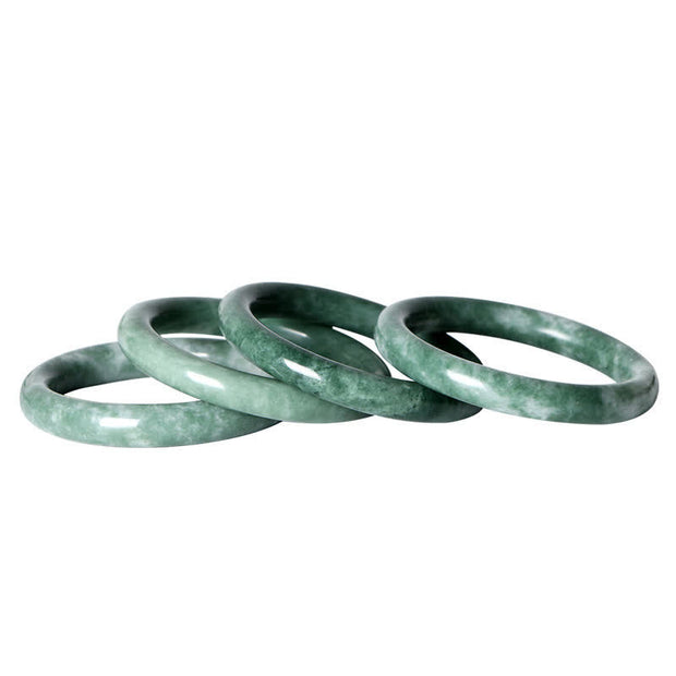 Buddha Stones Natural Jade Luck Abundance Bangle Bracelet Bracelet BS 10