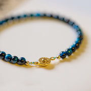 Buddha Stones Natural Blue Tiger Eye Stone Protection Chain Bracelet Bracelet BS 5