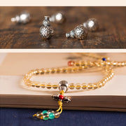 Buddha Stones 925 Sterling Silver 108 Mala Beads Natural Citrine Red Agate Amber Pleasure Charm Bracelet Mala Bracelet BS 24