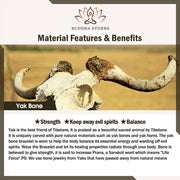 Buddha Stones Tibetan Yak Bone Balance Strength Wrist Mala