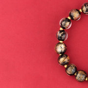 Buddha Stones Tibet Om Mani Padme Hum Fu Character Gourd Charm Lotus Liuli Glass Bead Luck Bracelet Bracelet BS 3