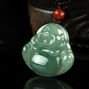 Buddha Stones Laughing Buddha Jade Abundance String Necklace Pendant Necklaces & Pendants BS 3