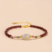 Buddha Stones Garnet Jade Tourmaline Bead Passion Bracelet Bracelet BS 2