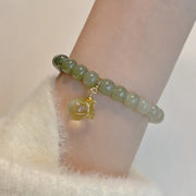 Buddha Stones Natural Hetian Jade Money Bag Charm Bead Prosperity Bracelet Bracelet BS 3
