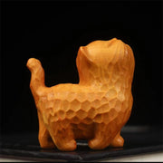Buddha Stones Mini Thuja Sutchuenensis Boxwood Cute Cat Kitten Carved Prosperity Decoration
