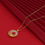 Buddha Stones White Jade Koi Fish Titanium Steel Prosperity Necklace Pendant Necklaces & Pendants BS 2