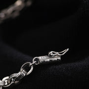 Buddha Stones 925 Sterling Silver Om Mani Padme Hum Carved Design Creativity Metal Bracelet Bracelet BS 6