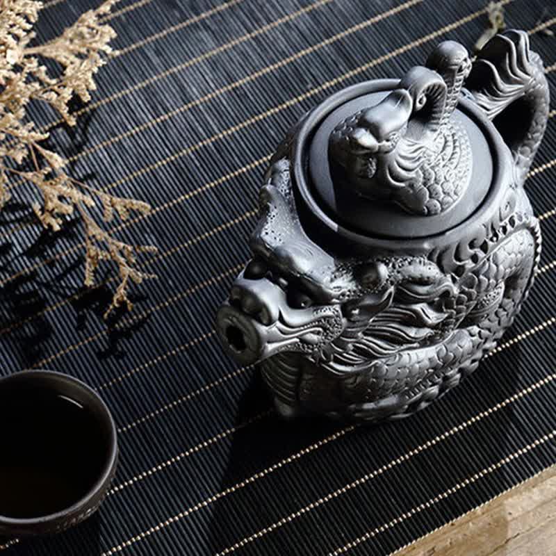 Buddha Stones Vintage Dragon Phoenix Ceramic Teapot – buddhastoneshop
