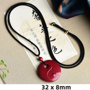 Buddha Stones Laughing Buddha Yin Yang Chinese Zodiac Gourd Natural Cinnabar Blessing Necklace Pendant Necklaces & Pendants BS 12
