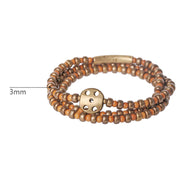 Buddha Stones Retro Olive Pit Copper Wealth Bracelet