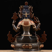 Buddha Stones Bodhisattva Chenrezig Four-armed Avalokitesvara Protection Copper Statue Decoration Decorations BS 6