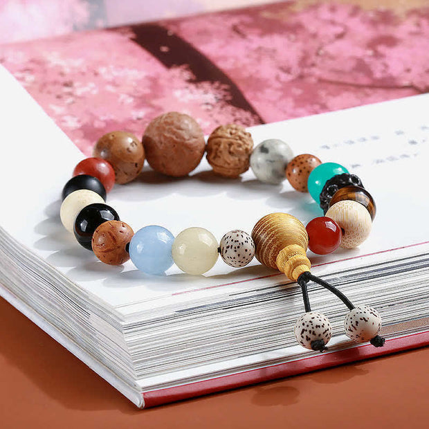 Buddha Stones Bodhi Seed Agate Wisdom Harmony Wrist Mala Bracelet Bracelet BS 4