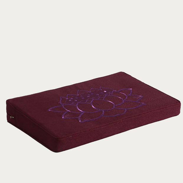 Buddha Stones Lotus Embroidered Cotton Linen Meditation Seat Cushion Home Living Room Decoration