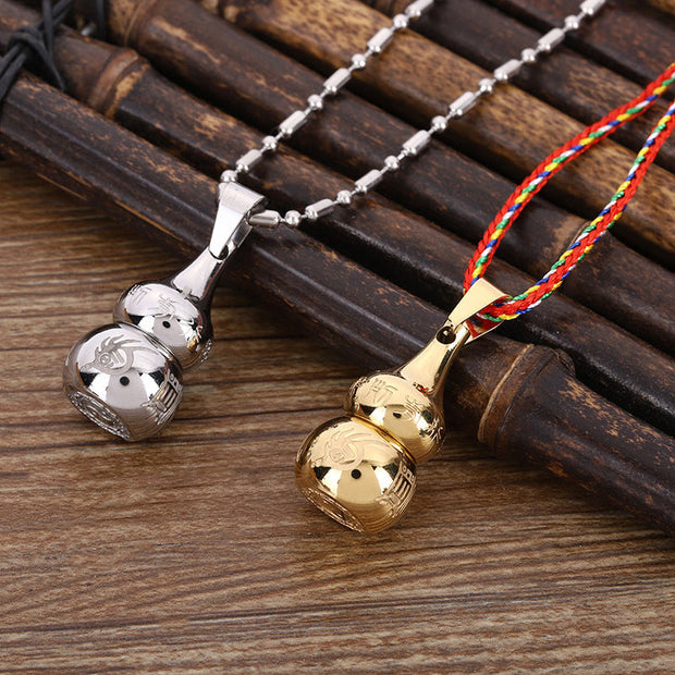Buddha Stones Tibetan Yin Yang Symbol Gourd Harmony Titanium Steel Necklace Pendant Necklaces & Pendants BS 8