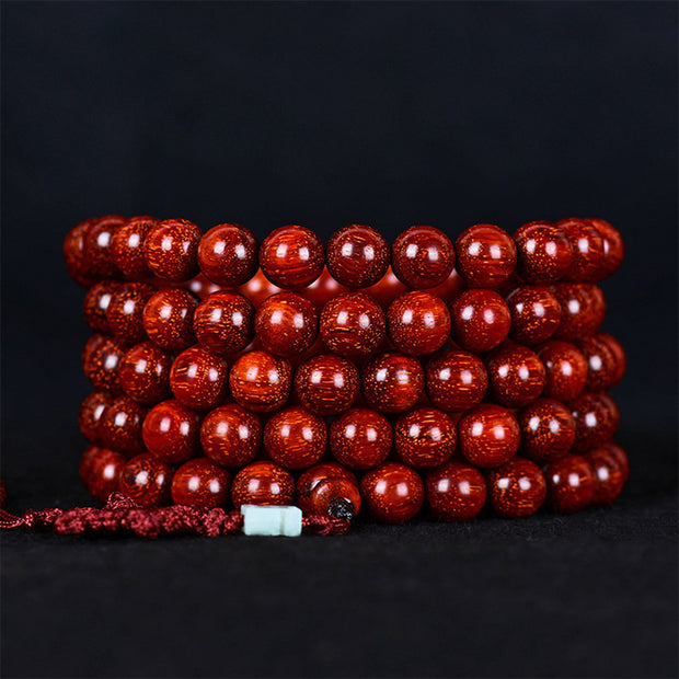 Buddha Stones Tibetan Small Leaf Red Sandalwood Balance Bracelet Bracelet BS 14