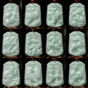 Buddha Stones Natural Jade 12 Chinese Zodiac Abundance Amulet Pendant Necklace Necklaces & Pendants BS 20