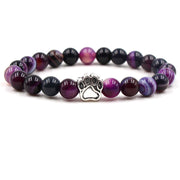 Buddha Stones “Save A Dog” Bracelet Bracelet Bracelet Purple Agate (Protection ♥ Courage)