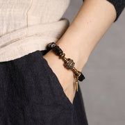 Buddha Stones Ebony Wood Copper Balance Protection Couple Bracelet Bracelet BS 2