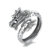 Buddha Stones 925 Sterling Silver Year Of The Dragon Luck Strength Adjustable Metal Ring Ring BS 4