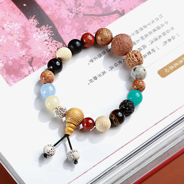 Buddha Stones Bodhi Seed Agate Wisdom Harmony Wrist Mala Bracelet Bracelet BS 5