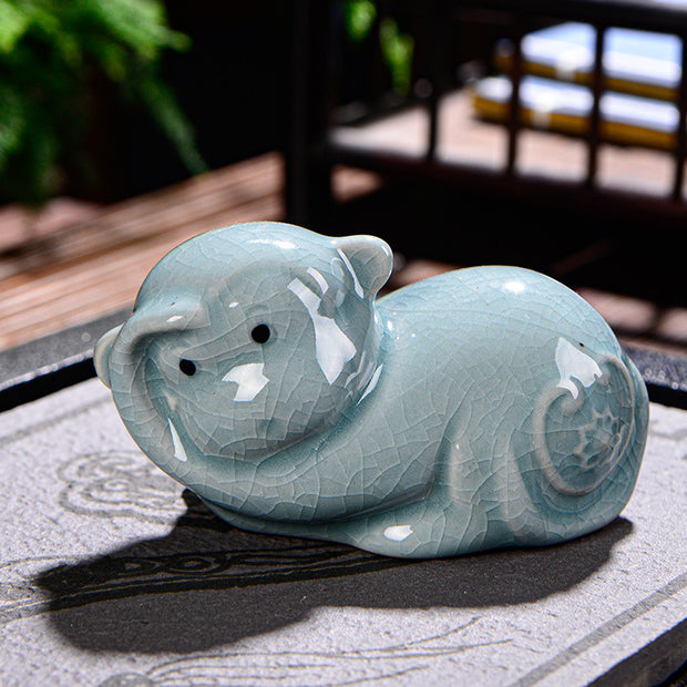Buddha Stones Chinese Zodiac Wealth Ceramic Tea Pet Home Figurine Decoration Decorations BS Monkey 8.5cm*5cm*5cm