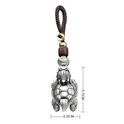 Buddha Stones Dragon Turtle Copper Coin Wealth Key Chain