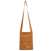 Buddha Stones Spiritual Mind Practice Lotus Embroidered Cotton Shoulder Bag Crossbody Bag Bag BS Yellow Lotus Flower Spiritual Practice Bag
